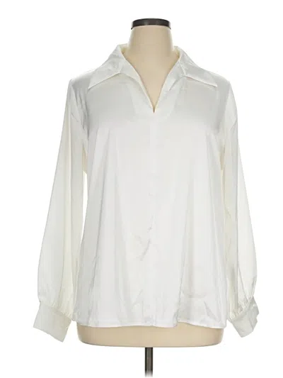 Pre-owned Grace Karin Long Sleeve Blouse In Ivory