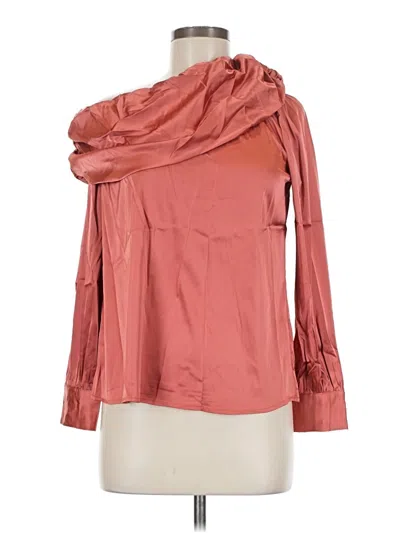 Pre-owned Grace Karin Long Sleeve Blouse In Orange