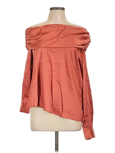 Grace Karin Long Sleeve Blouse In Orange