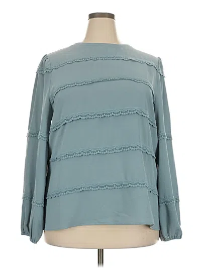 Pre-owned Grace Karin Long Sleeve Blouse In Teal