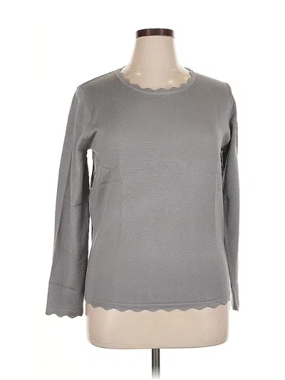 Pre-owned Grace Karin Long Sleeve Top Gray Crew Neck Tops