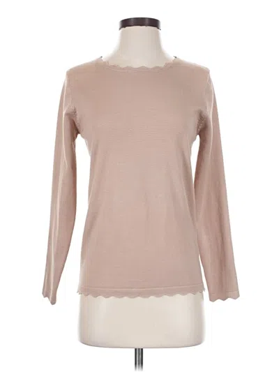 Pre-owned Grace Karin Long Sleeve Top Tan Crew Neck Tops