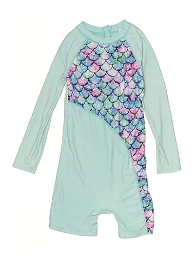 Pre-owned Grace Karin Kids' One Piece Swimsuit In Green