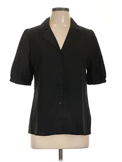 Pre-owned Grace Karin Short Sleeve Blouse In Black