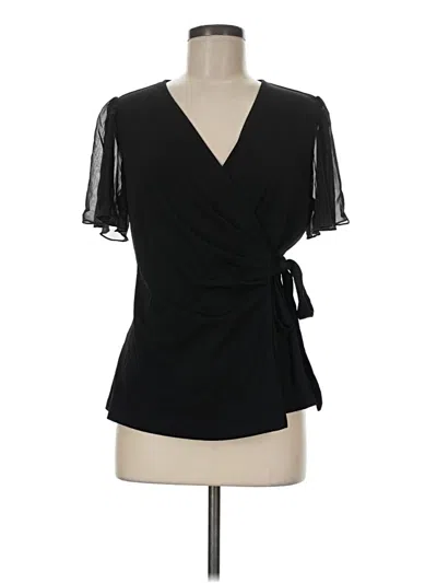 Pre-owned Grace Karin Short Sleeve Blouse In Black