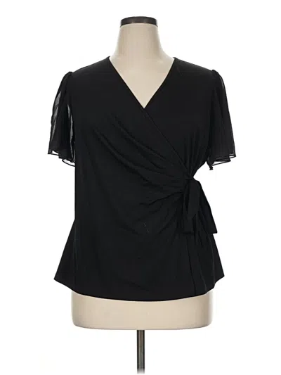 Pre-owned Grace Karin Short Sleeve Blouse In Black