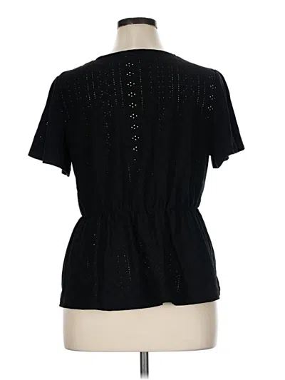Pre-owned Grace Karin Short Sleeve Blouse In Black