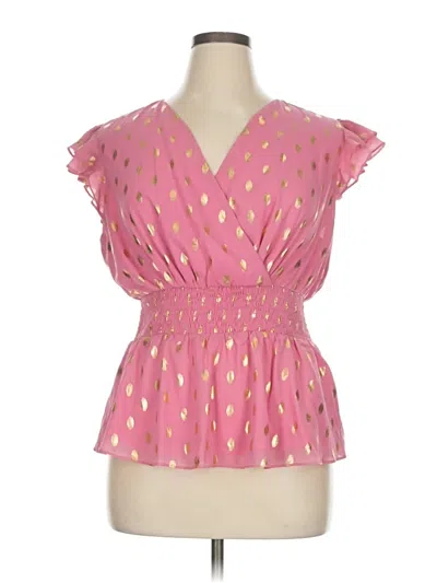 Grace Karin Short Sleeve Blouse In Pink