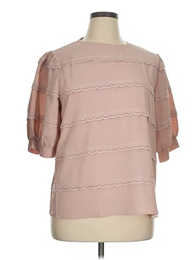 Pre-owned Grace Karin Short Sleeve Blouse In Pink