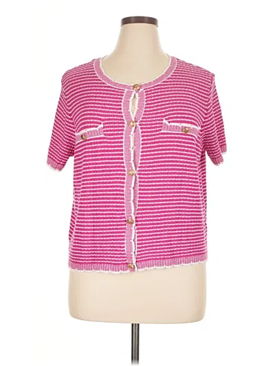 Pre-owned Grace Karin Short Sleeve Top Pink Square Neckline Tops