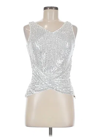 Pre-owned Grace Karin Sleeveless Top Silver Strapless Neckline Tops