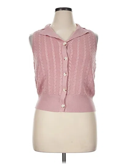 Pre-owned Grace Karin Sweater Vest In Pink