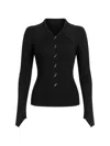 Grace Ling Angular-collar Shirt In Black