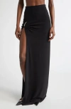Grace Ling Pierced Dagger Jersey Maxi Skirt In Black