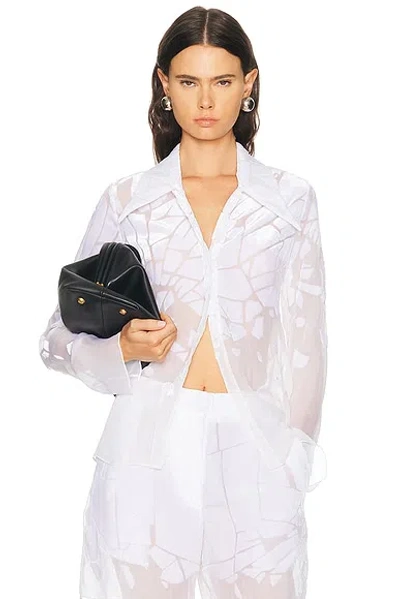 Grace Ling Cracked Tailored Shirt In White