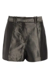 Shop Grace Ling Crinkled Satin Shorts In Grey