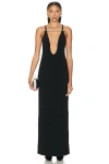Grace Ling + Net Sustain Dagger Embellished Stretch-jersey Maxi Dress In Black