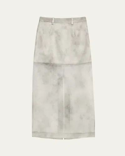 Grace Ling Fog Print Silk Organza Midi Skirt