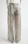 Grace Ling Fog Silk Trousers In Fog Grey