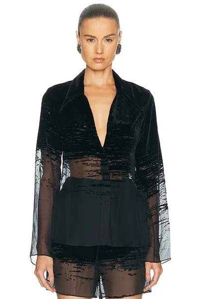 Grace Ling Glitch Shirt In Black