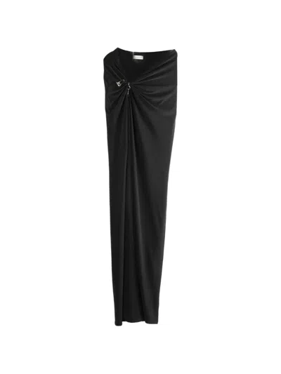 Grace Ling Key-detail Maxi Skirt In Black