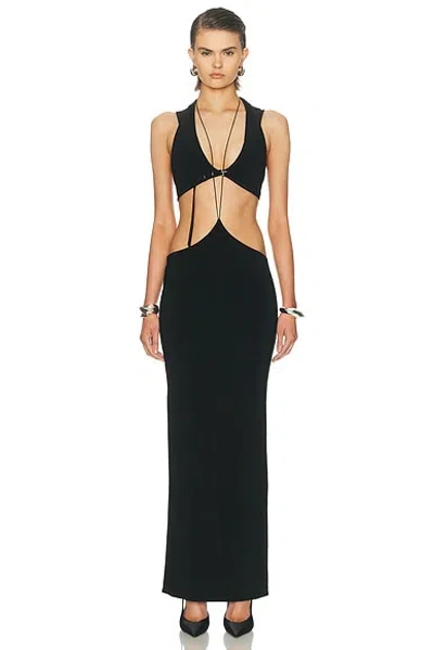 Grace Ling Logo Tag Tie Pillar Skirt In Black