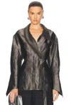 Grace Ling Claw Loop Crinkled Satin Shirt