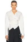 Grace Ling Pierced Dagger Oversized Wrap Shirt
