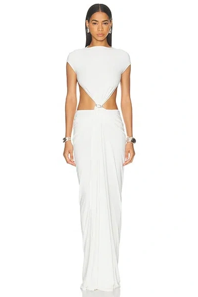 Grace Ling Relic Charms Belt Cinched Maxi Dress In White