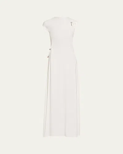 Grace Ling Relic Charms Gathered Jersey Maxi Dress In White