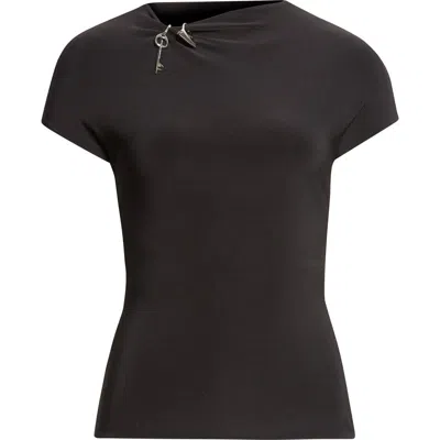 Grace Ling Relic Charms Jersey Top In Black