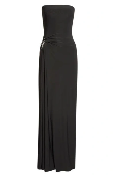 Grace Ling Relic Charms Strapless Maxi Dress In Black