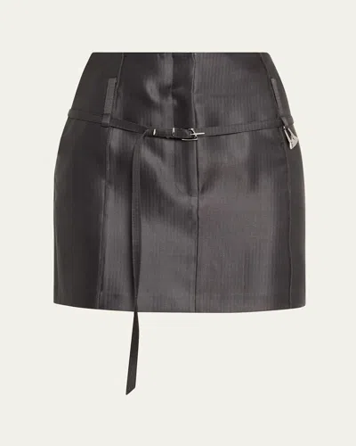 Grace Ling Relics Belted Mini Skirt In Black