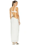 Grace Ling Square Lower Back Plate Pillar Drape Skirt In Ivory
