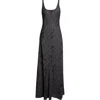 Grace Ling Torn Burnout Bias Cut Dress In Black