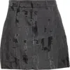 Shop Grace Ling Torn Burnout Miniskirt In Dark Grey