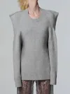 Grace Ling Women's Square Sweater In Grey In Gray