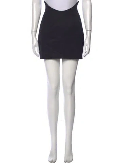 Pre-owned Grace Ling Wool Mini Skirt In Blue