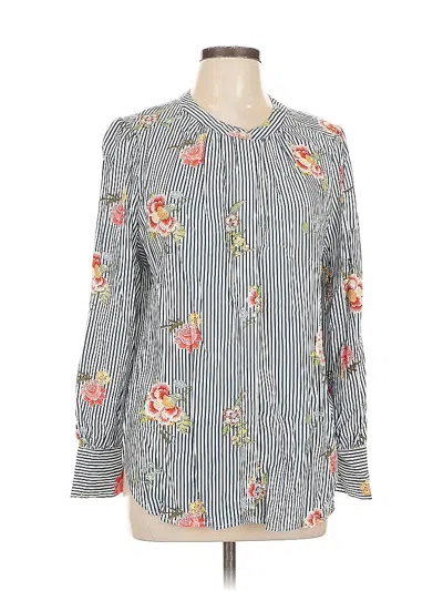 Pre-owned Grace Long Sleeve Blouse In Blue