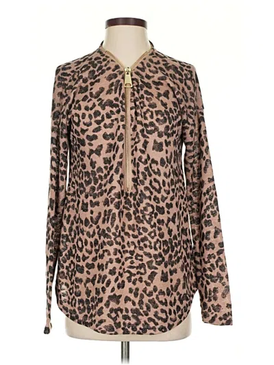 Pre-owned Grace Long Sleeve Blouse In Brown