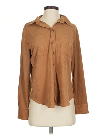 Pre-owned Grace Long Sleeve Blouse In Brown