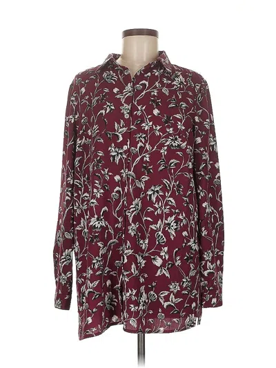Pre-owned Grace Long Sleeve Blouse In Burgundy