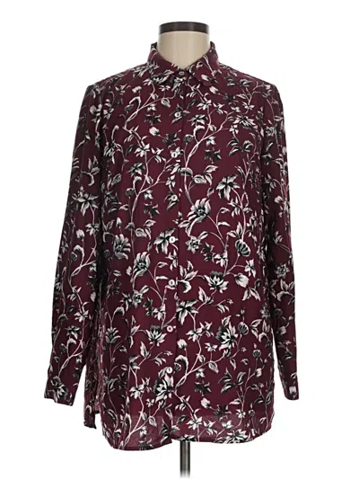Pre-owned Grace Long Sleeve Blouse In Burgundy