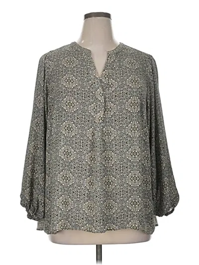 Pre-owned Grace Long Sleeve Blouse In Gray