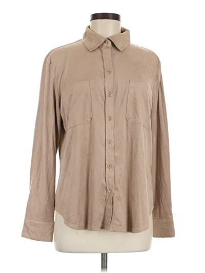 Pre-owned Grace Long Sleeve Blouse In Tan