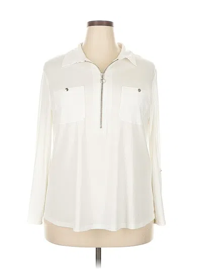 Pre-owned Grace Long Sleeve Blouse In White