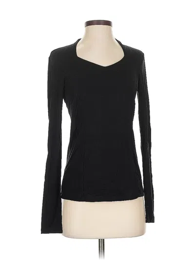 Pre-owned Grace Long Sleeve Top Black Scoop Neck Tops