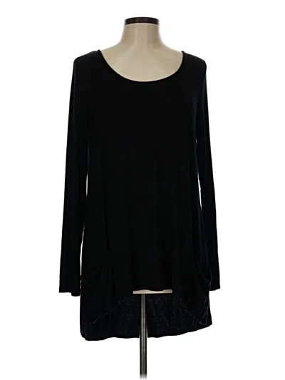 Pre-owned Grace Long Sleeve Top Black Scoop Neck Tops