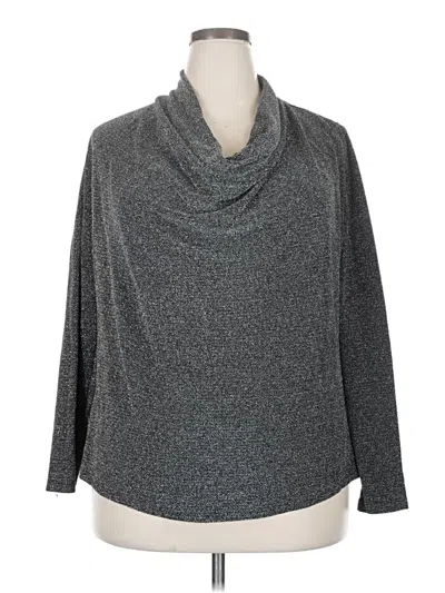 Pre-owned Grace Long Sleeve Top Gray Cowl Neck Tops