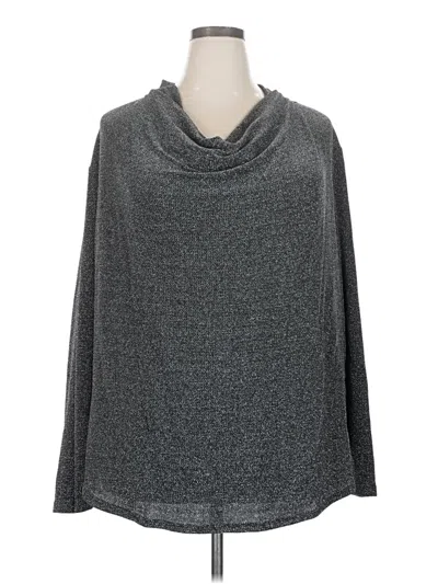 Pre-owned Grace Long Sleeve Top Gray Cowl Neck Tops